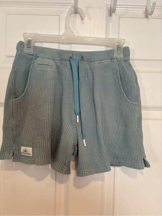 Bearded Goat Pants - Bearded beardWaffle Knit Drawstring Shorts - Light Teal